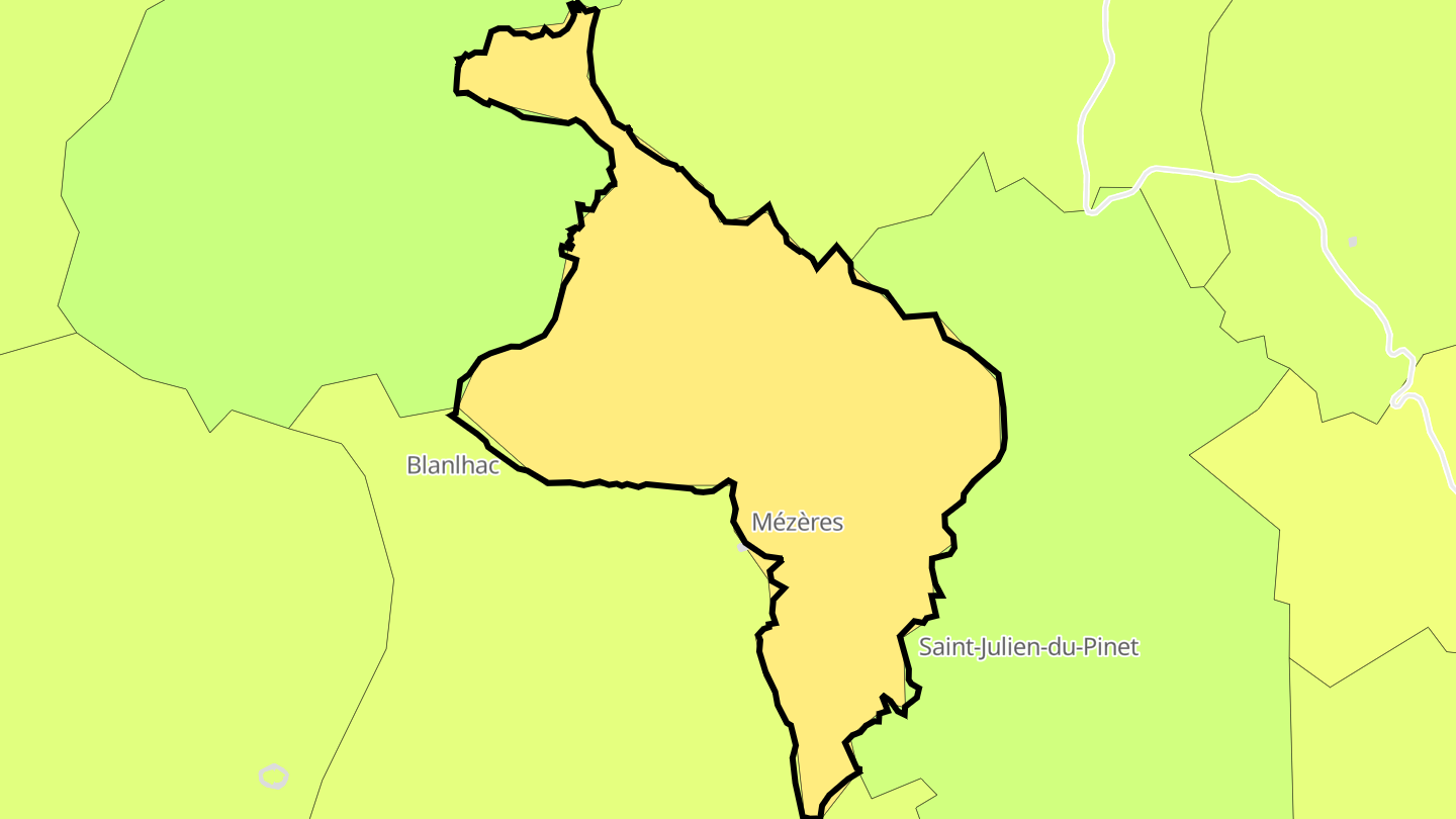 Carte des prix de l'immobilier Mézères