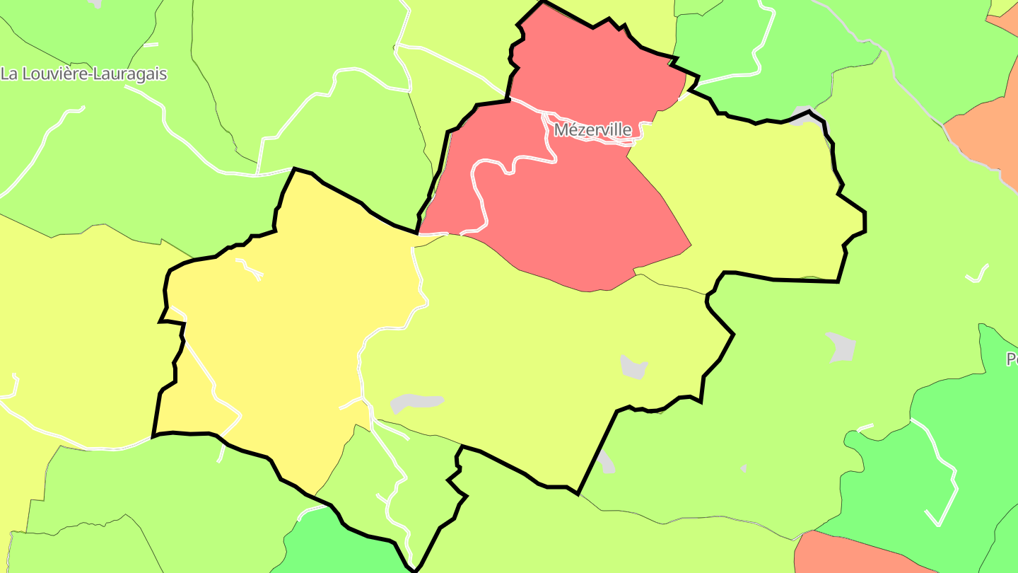 Carte des prix de l'immobilier Mézerville