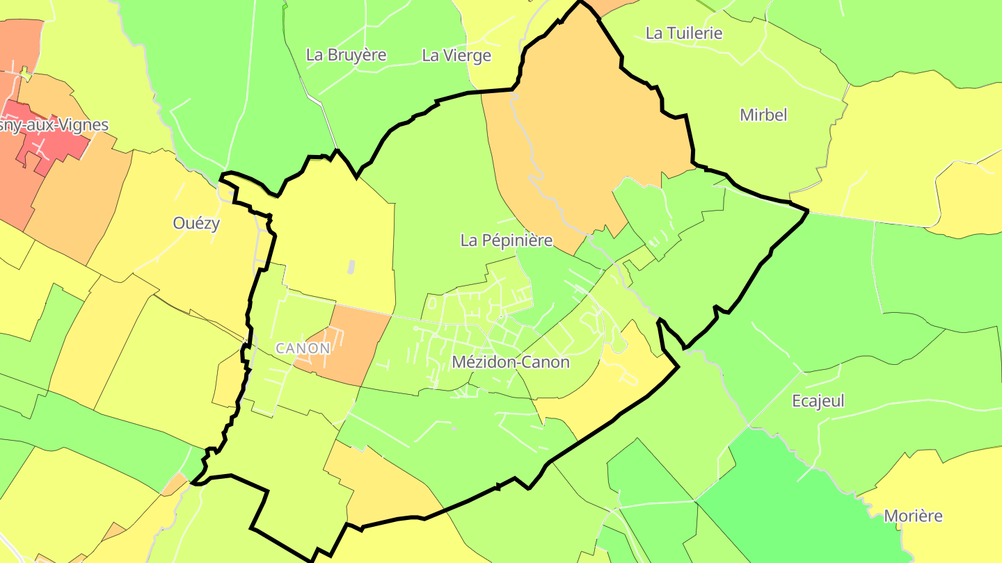 Carte des prix de l'immobilier Mézidon-Canon