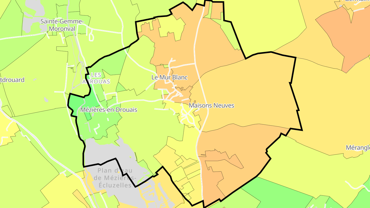 Carte des prix de l'immobilier Mézières-en-Drouais