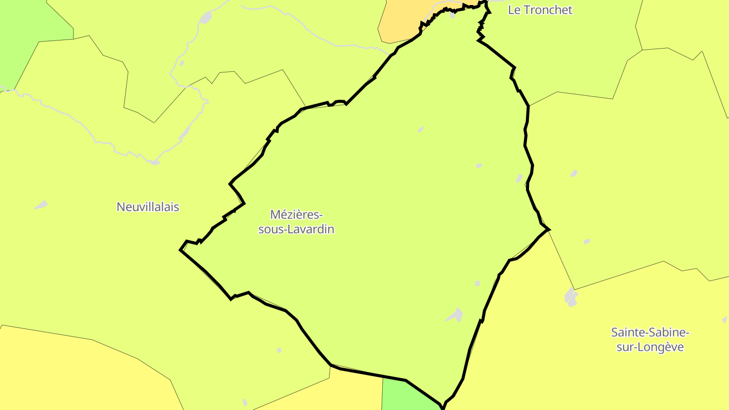 Carte des prix de l'immobilier Mézières-sous-Lavardin