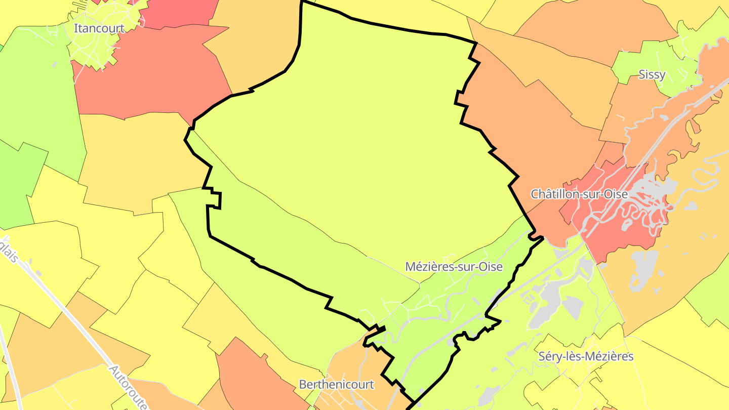 Carte des prix de l'immobilier Mézières-sur-Oise