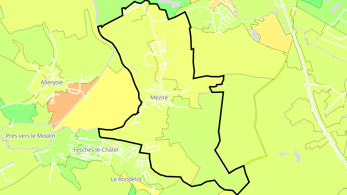 Carte des prix de l'immobilier Méziré
