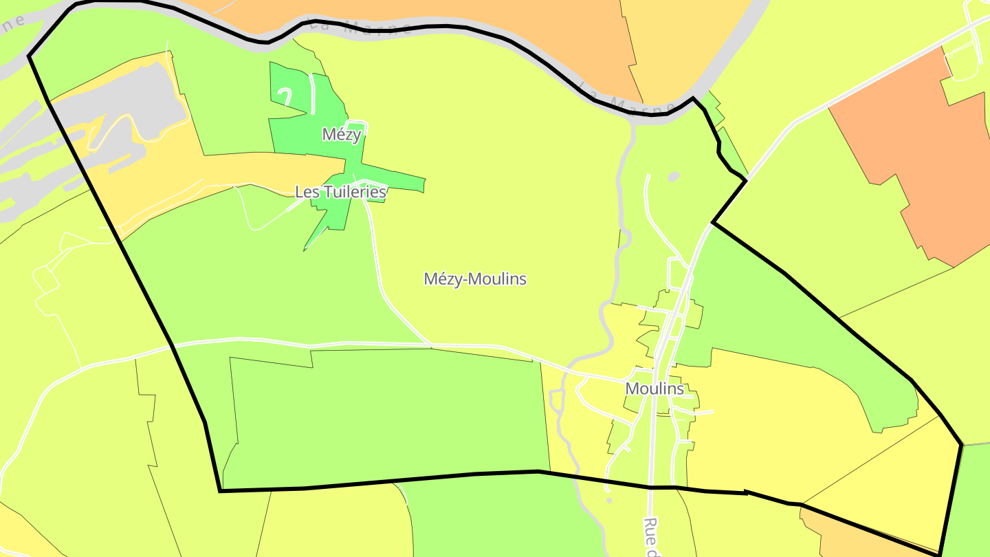 Carte des prix de l'immobilier Mézy-Moulins
