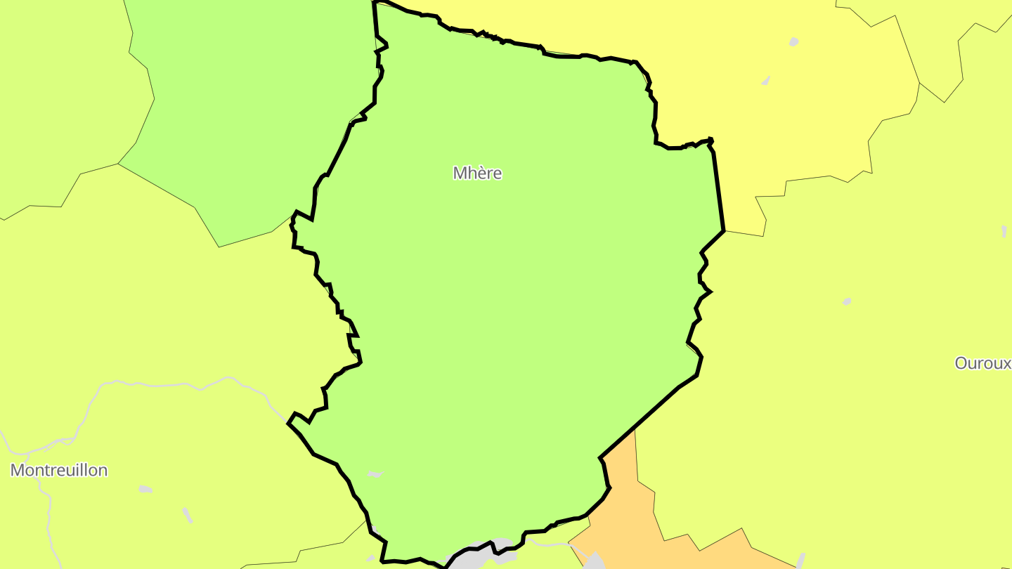 Carte des prix de l'immobilier Mhère