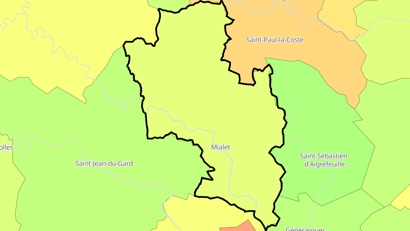 Carte des prix de l'immobilier Mialet