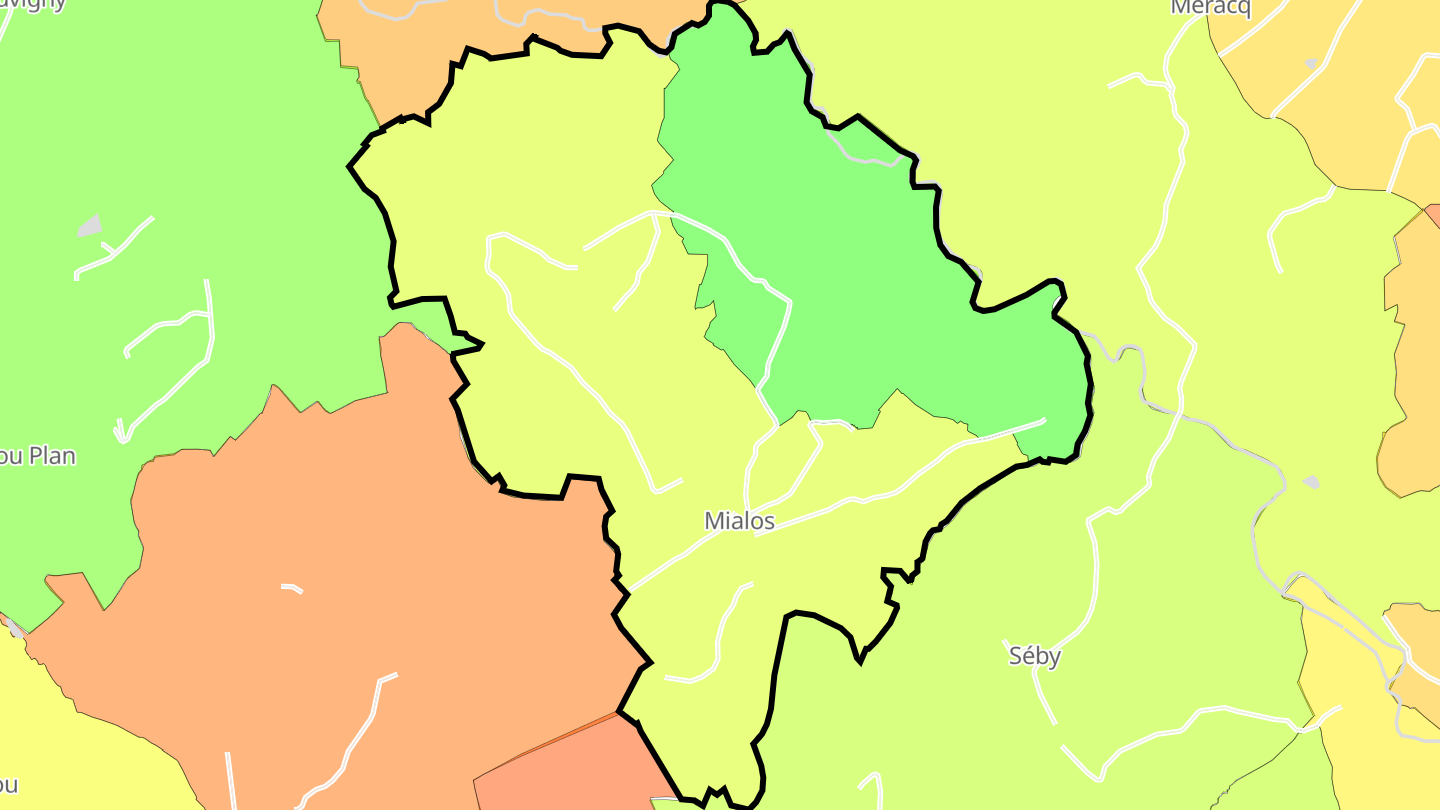 Carte des prix de l'immobilier Mialos