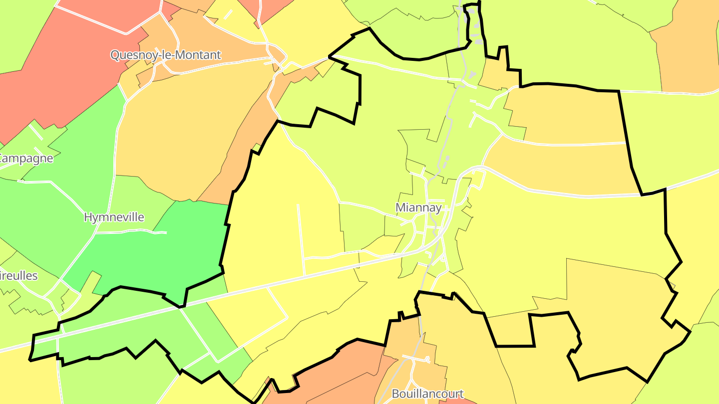 Carte des prix de l'immobilier Miannay