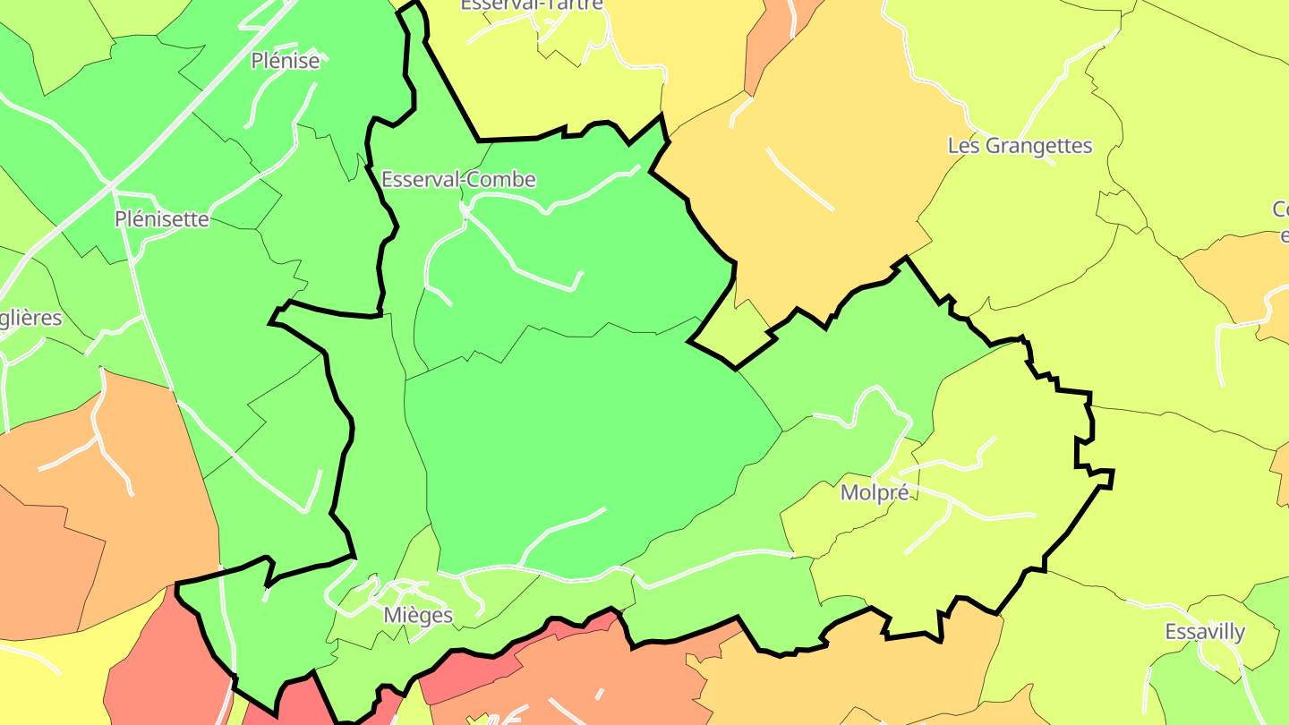 Carte des prix de l'immobilier Mièges