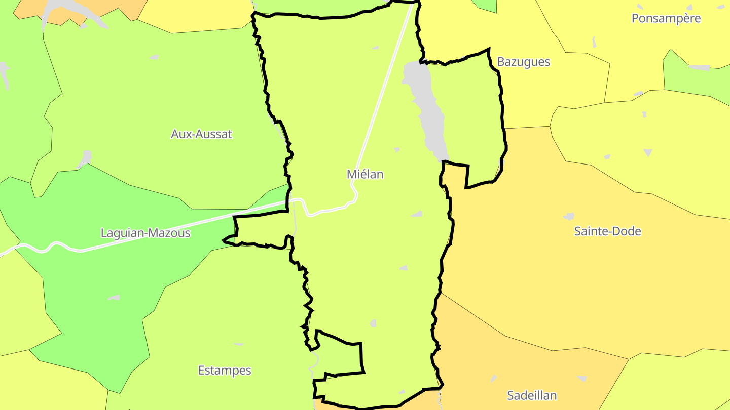 Carte des prix de l'immobilier Miélan