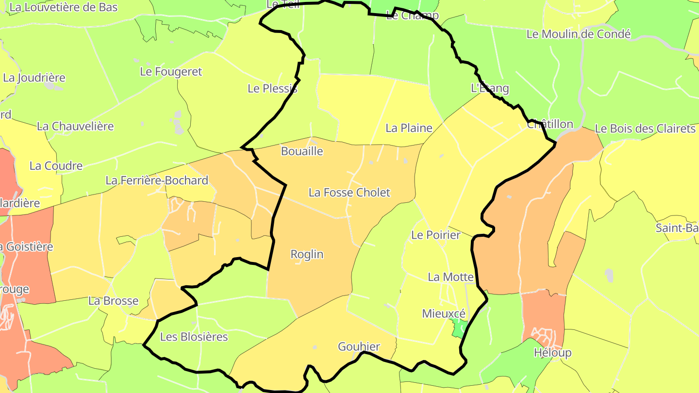 Carte des prix de l'immobilier Mieuxcé