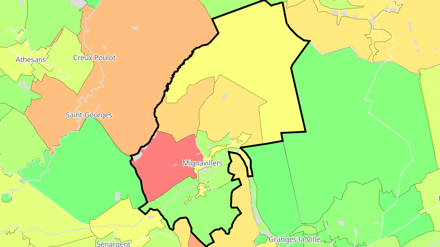 Carte des prix de l'immobilier Mignavillers