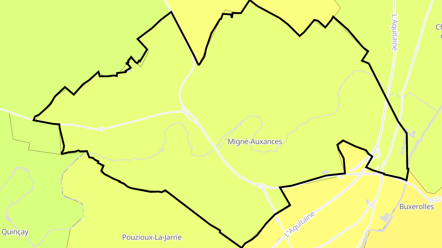 Carte des prix de l'immobilier Migné-Auxances