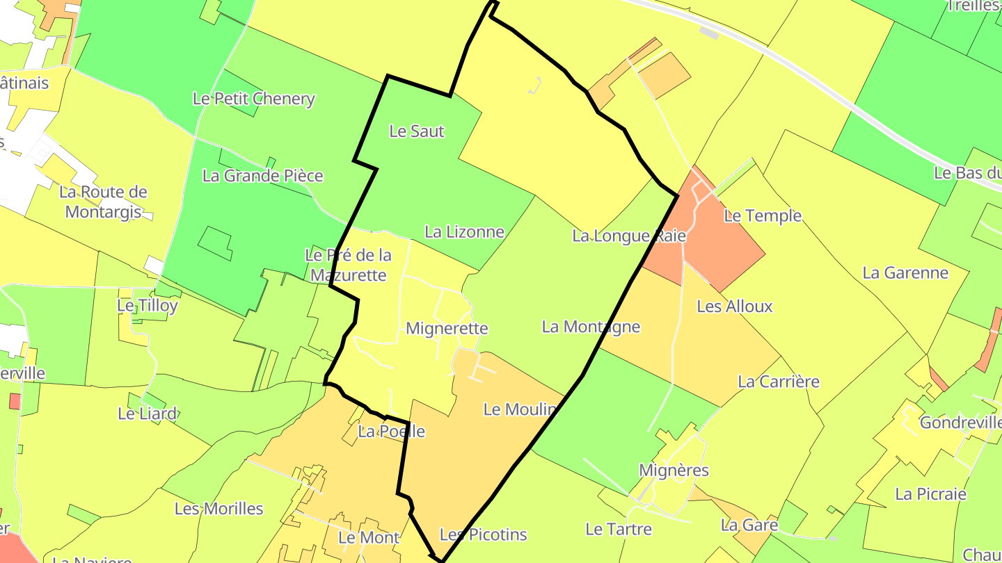 Carte des prix de l'immobilier Mignerette