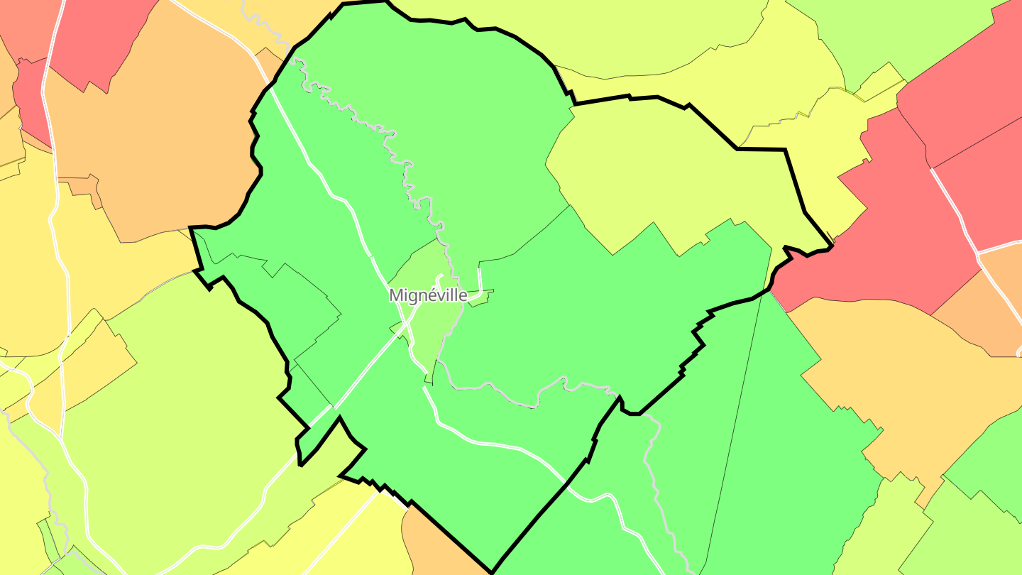 Carte des prix de l'immobilier Mignéville