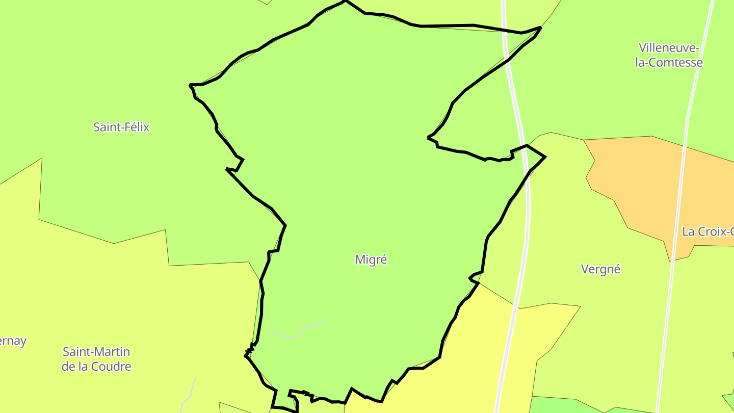 Carte des prix de l'immobilier Migré
