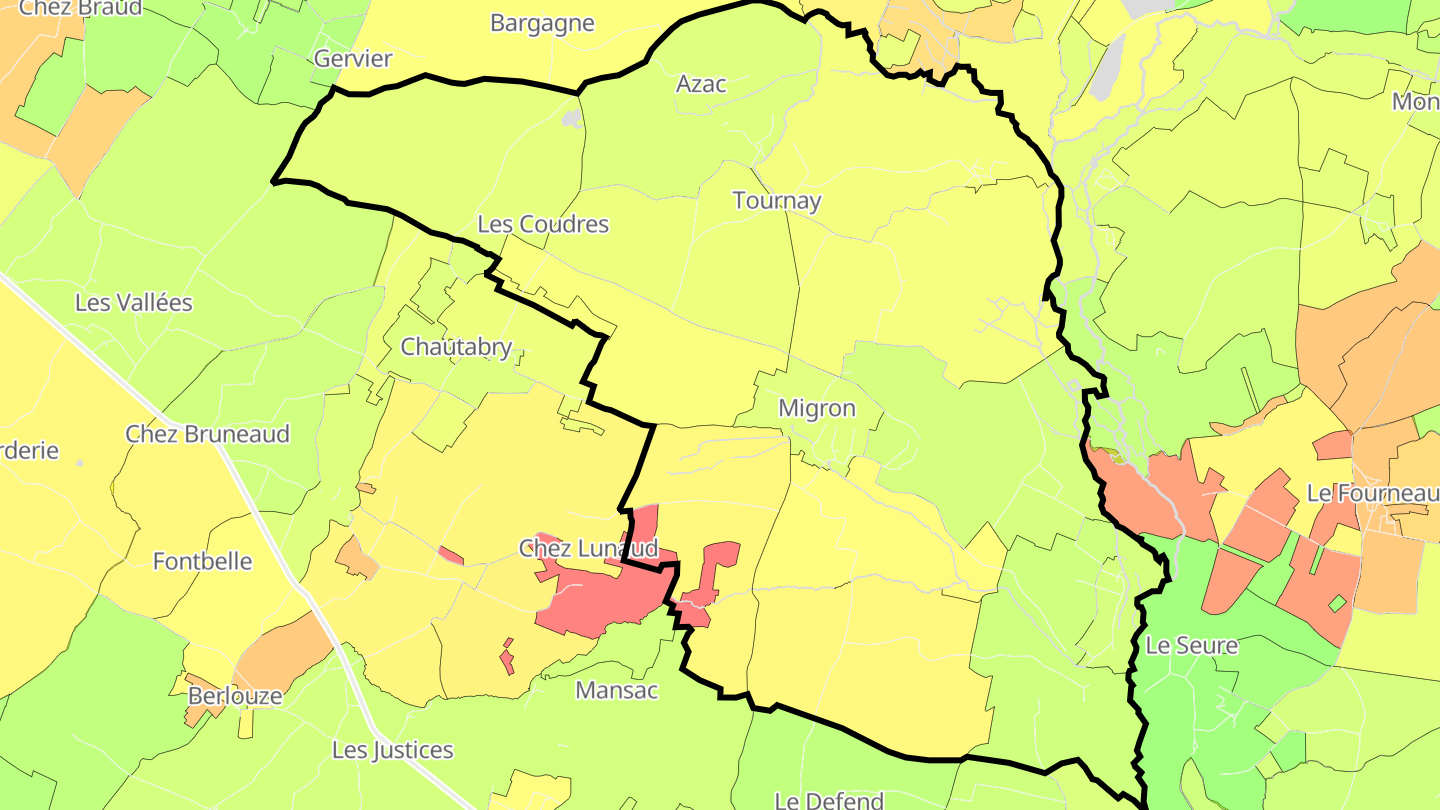 Carte des prix de l'immobilier Migron