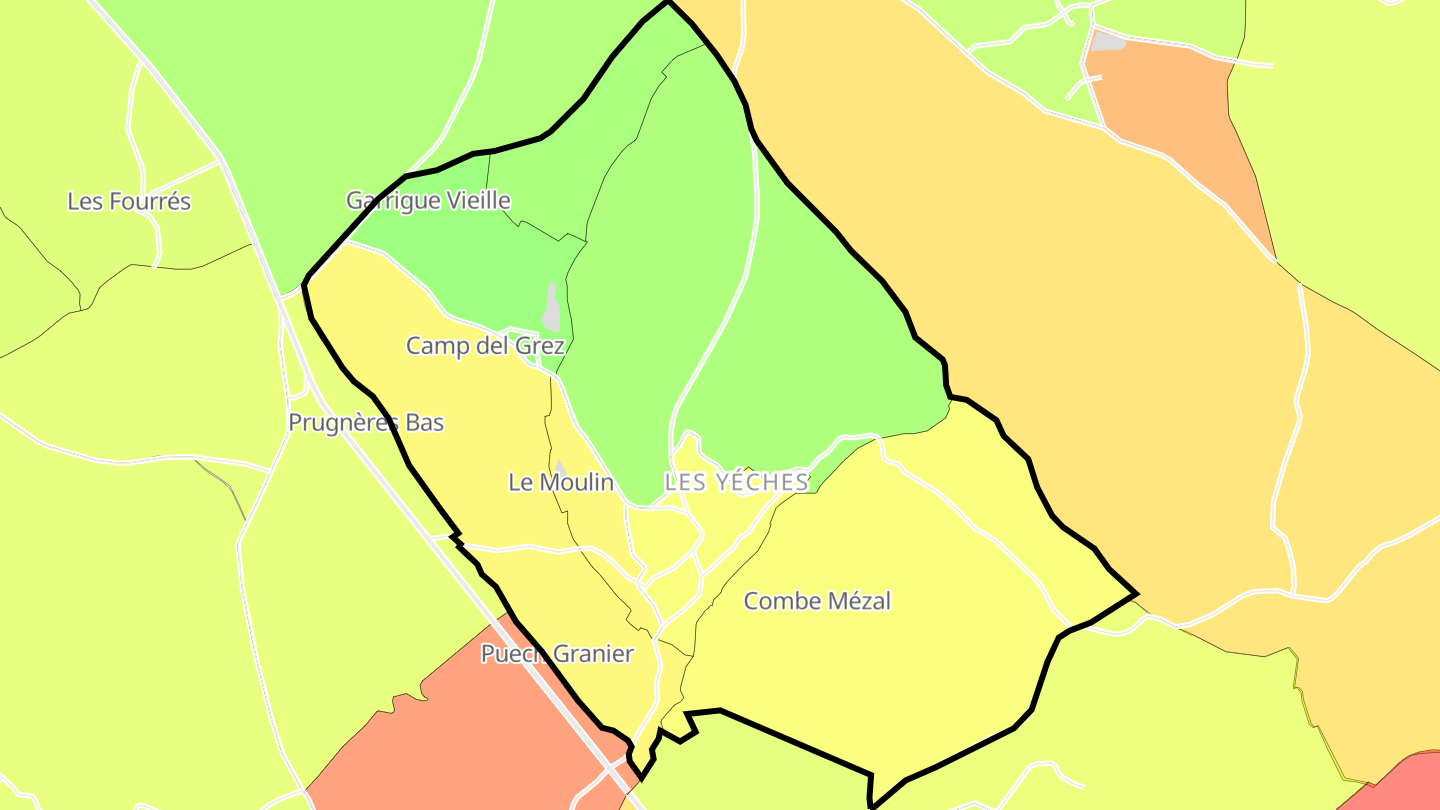 Carte des prix de l'immobilier Milhavet