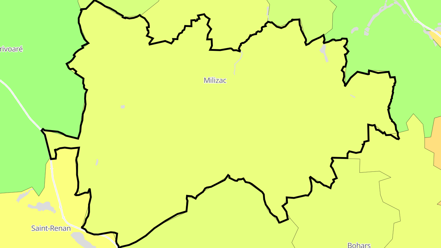 Carte des prix de l'immobilier Milizac