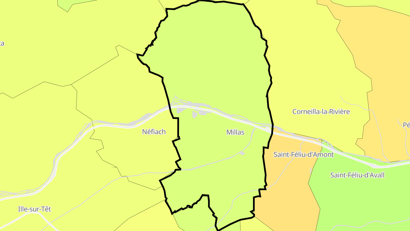 Carte des prix de l'immobilier Millas