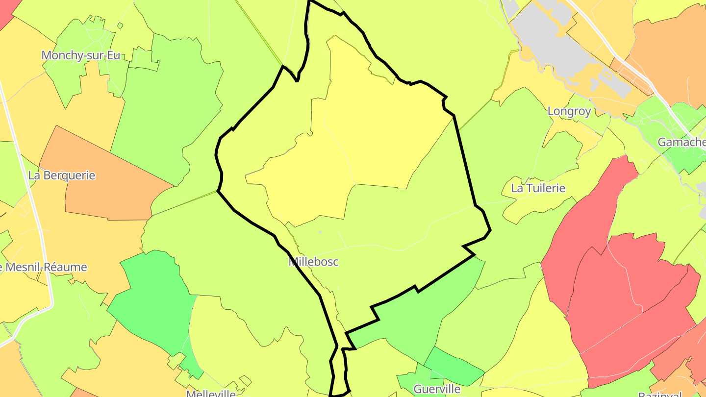 Carte des prix de l'immobilier Millebosc