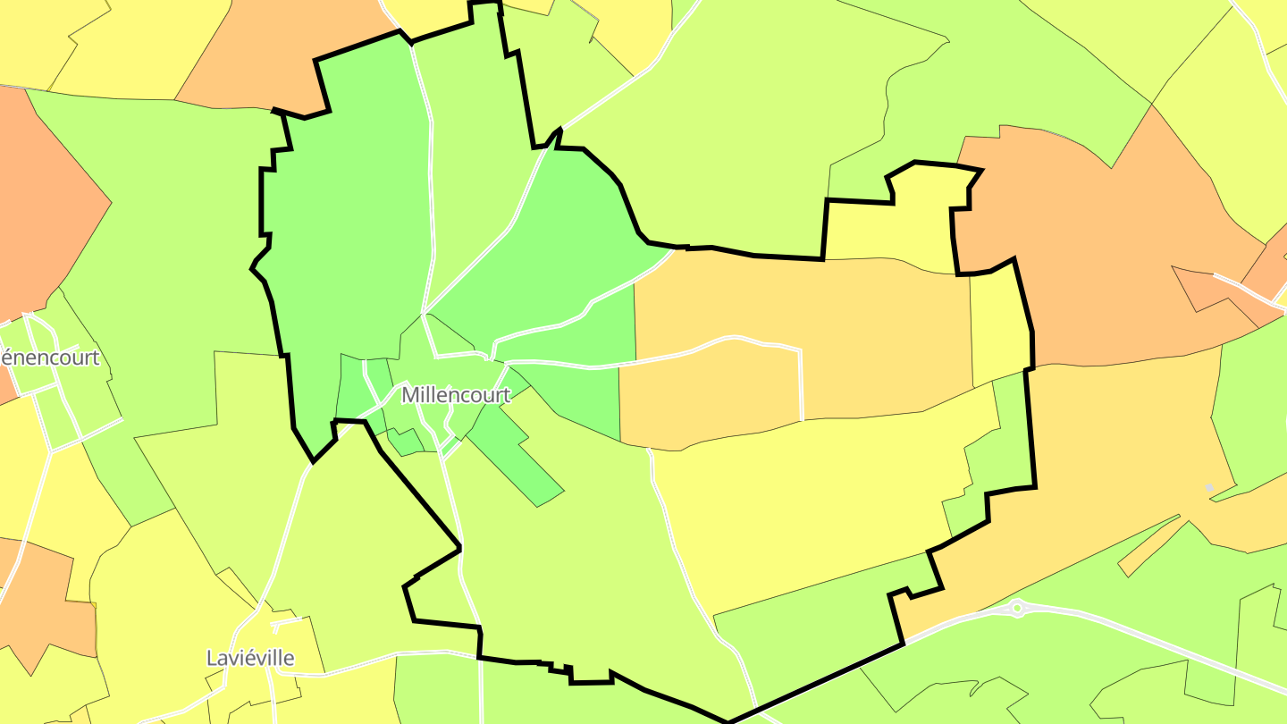 Carte des prix de l'immobilier Millencourt