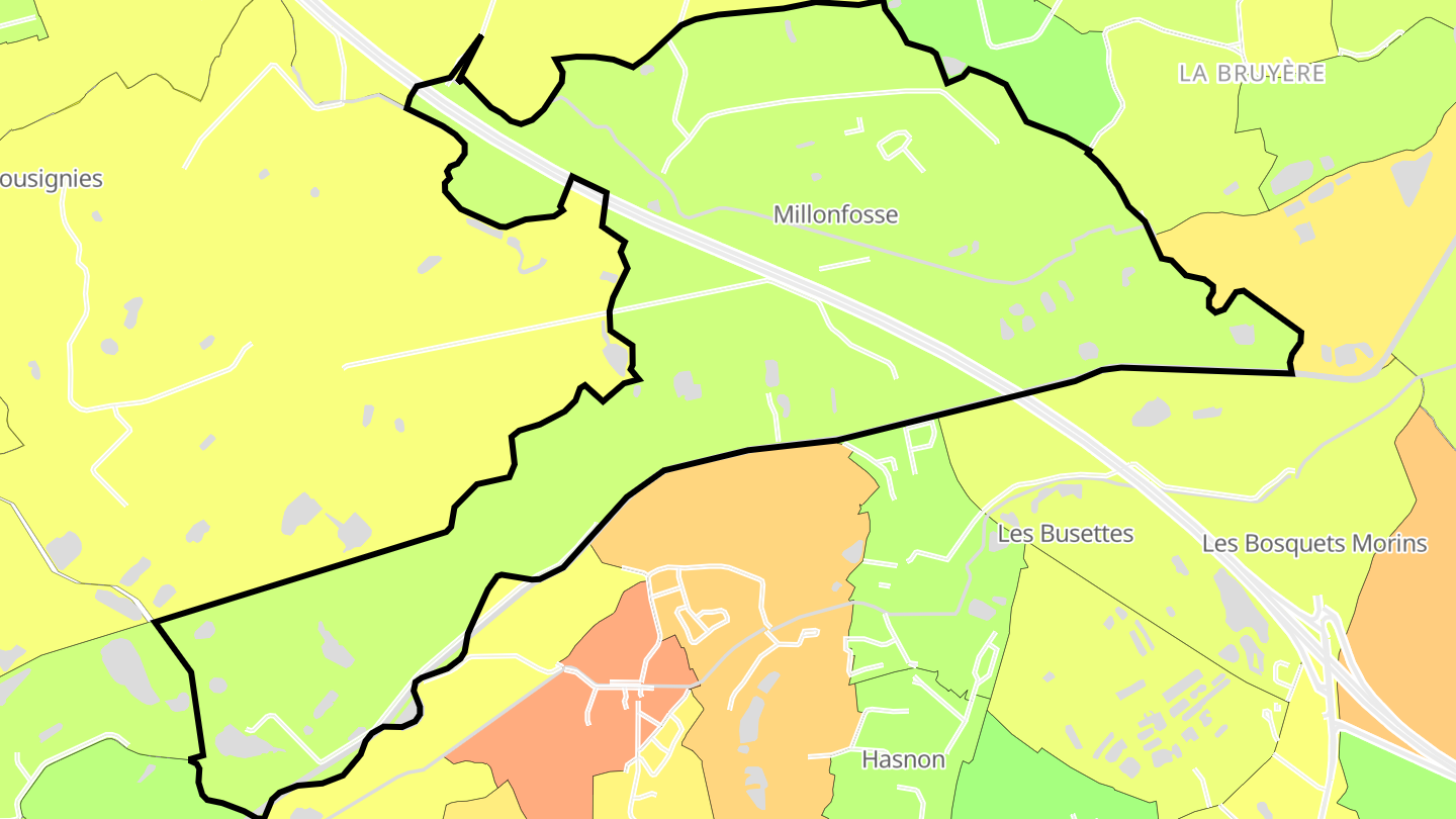 Carte des prix de l'immobilier Millonfosse