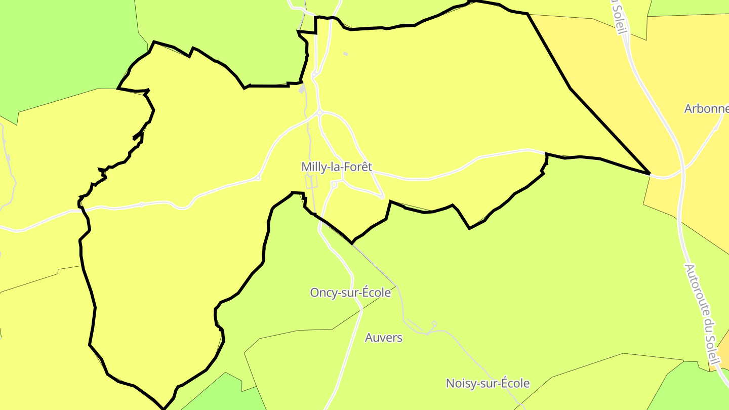 Carte des prix de l'immobilier Milly-la-Forêt