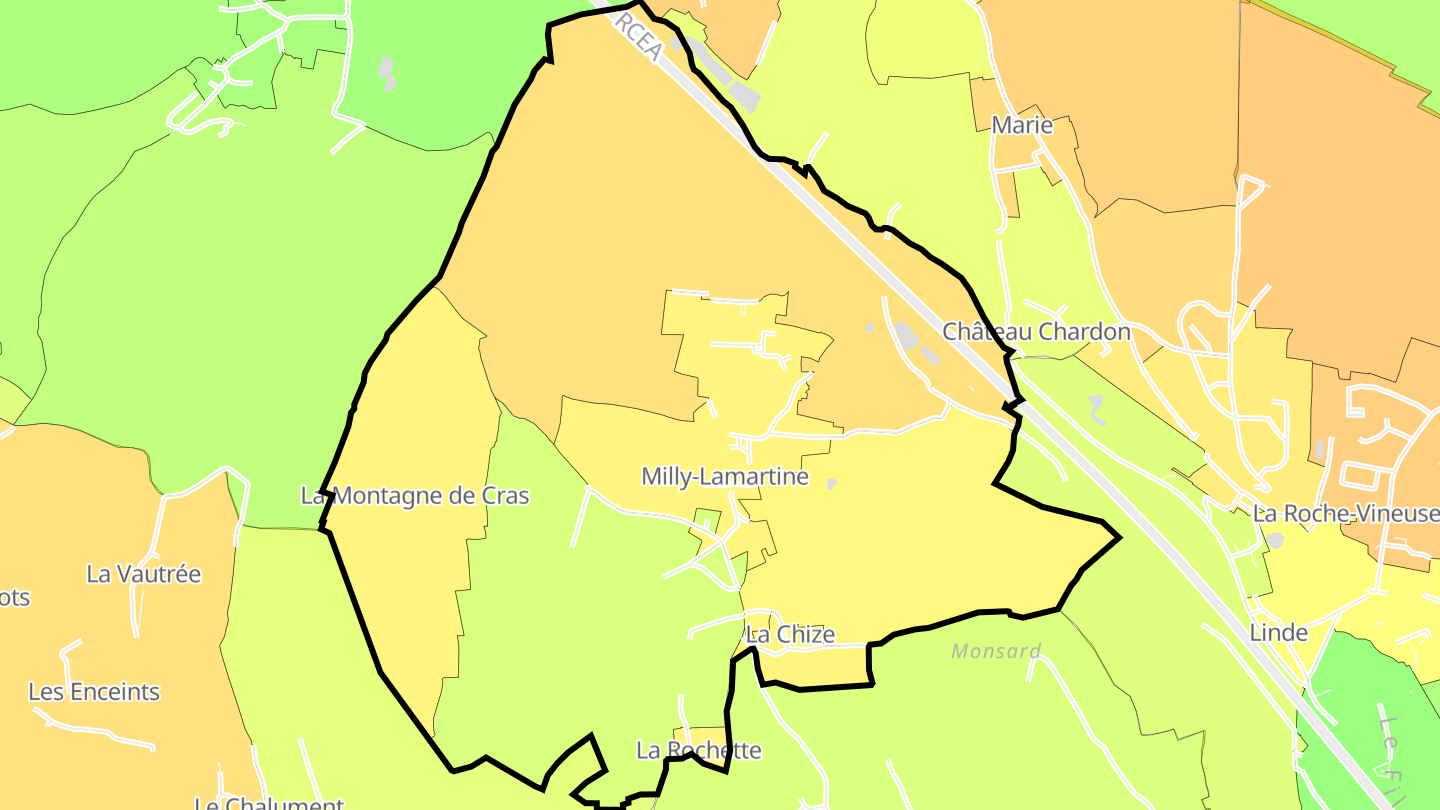 Carte des prix de l'immobilier Milly-Lamartine