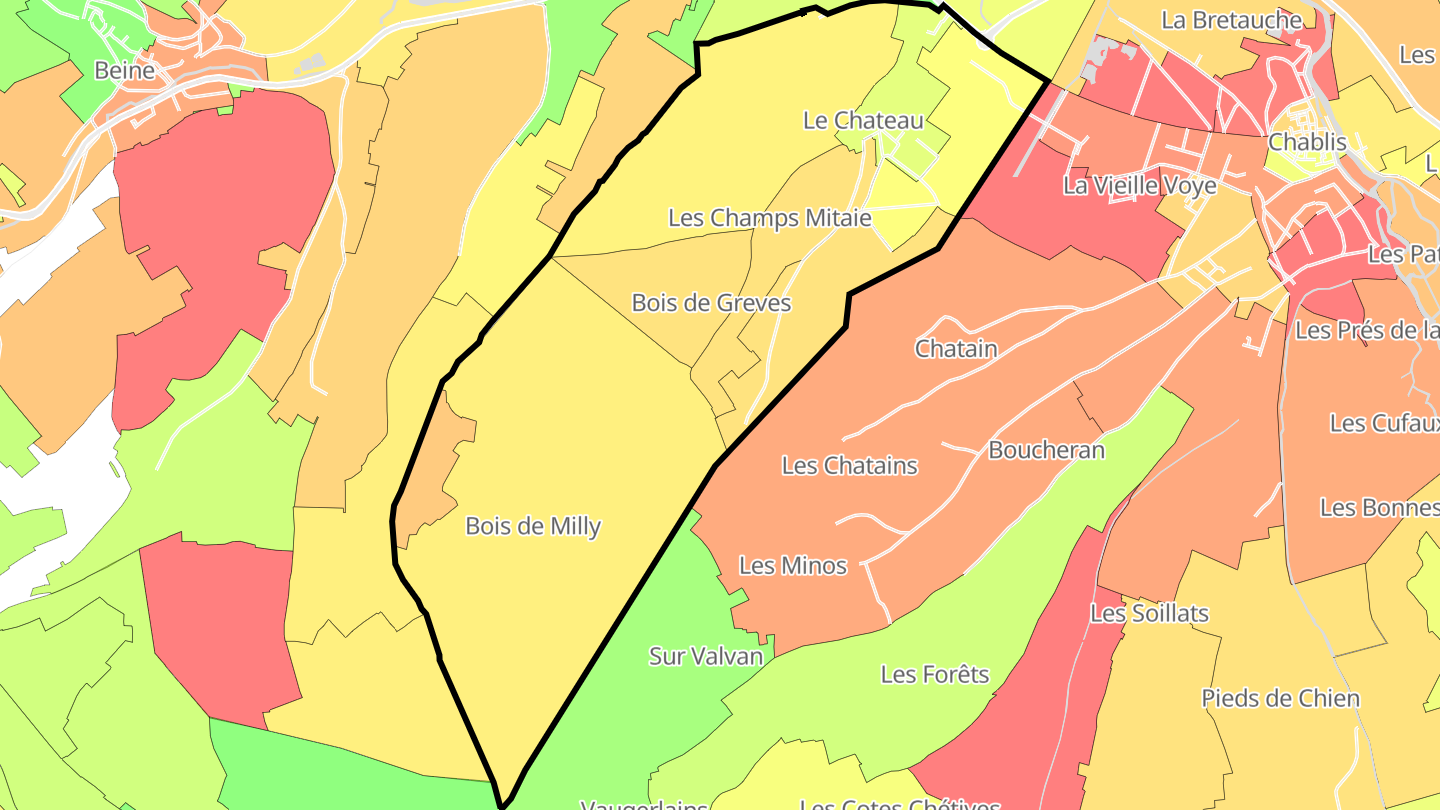 Carte des prix de l'immobilier Milly