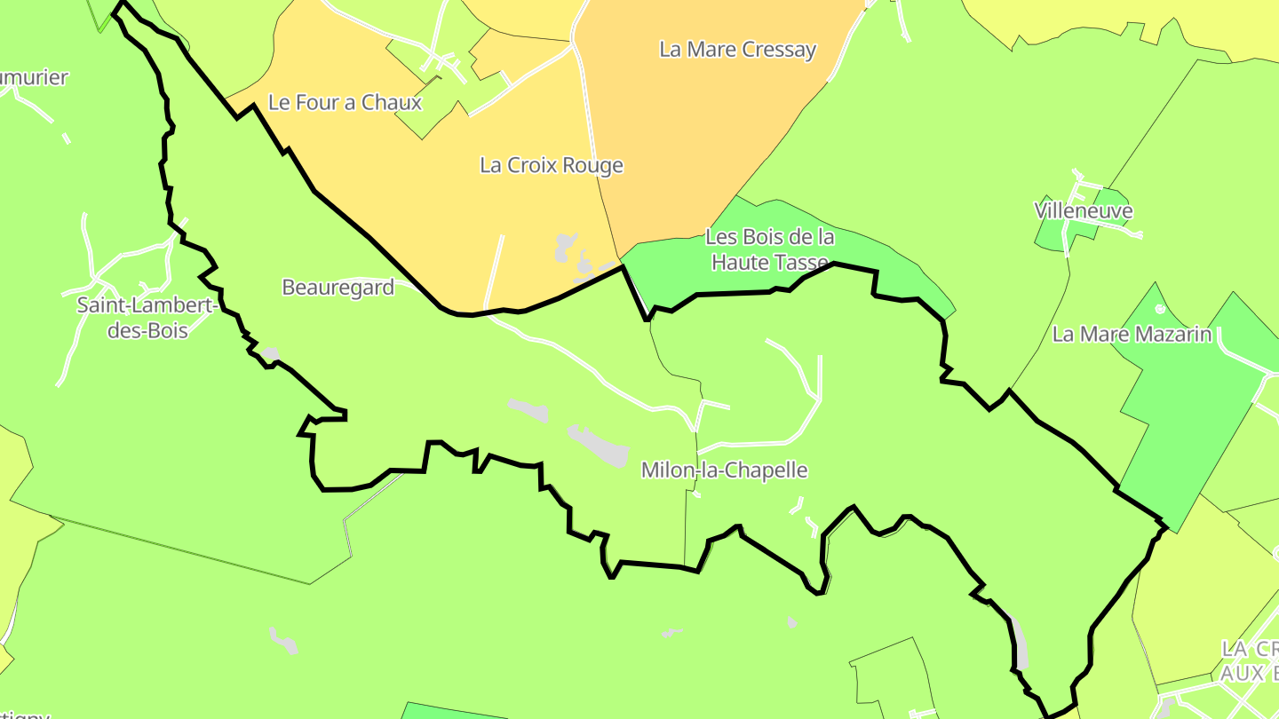 Carte des prix de l'immobilier Milon-la-Chapelle