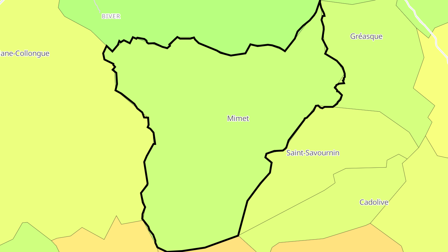 Carte des prix de l'immobilier Mimet