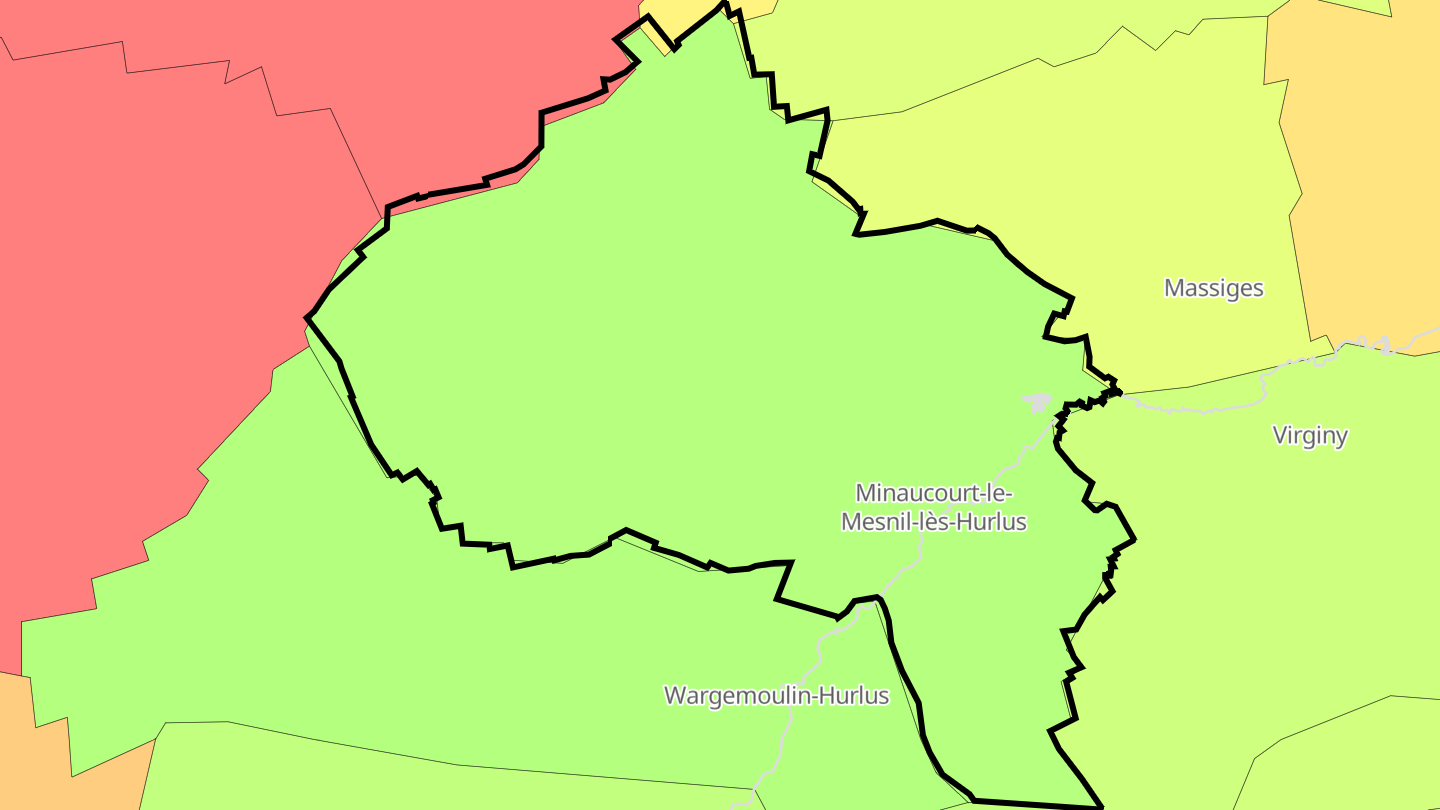 Carte des prix de l'immobilier Minaucourt-le-Mesnil-lès-Hurlus
