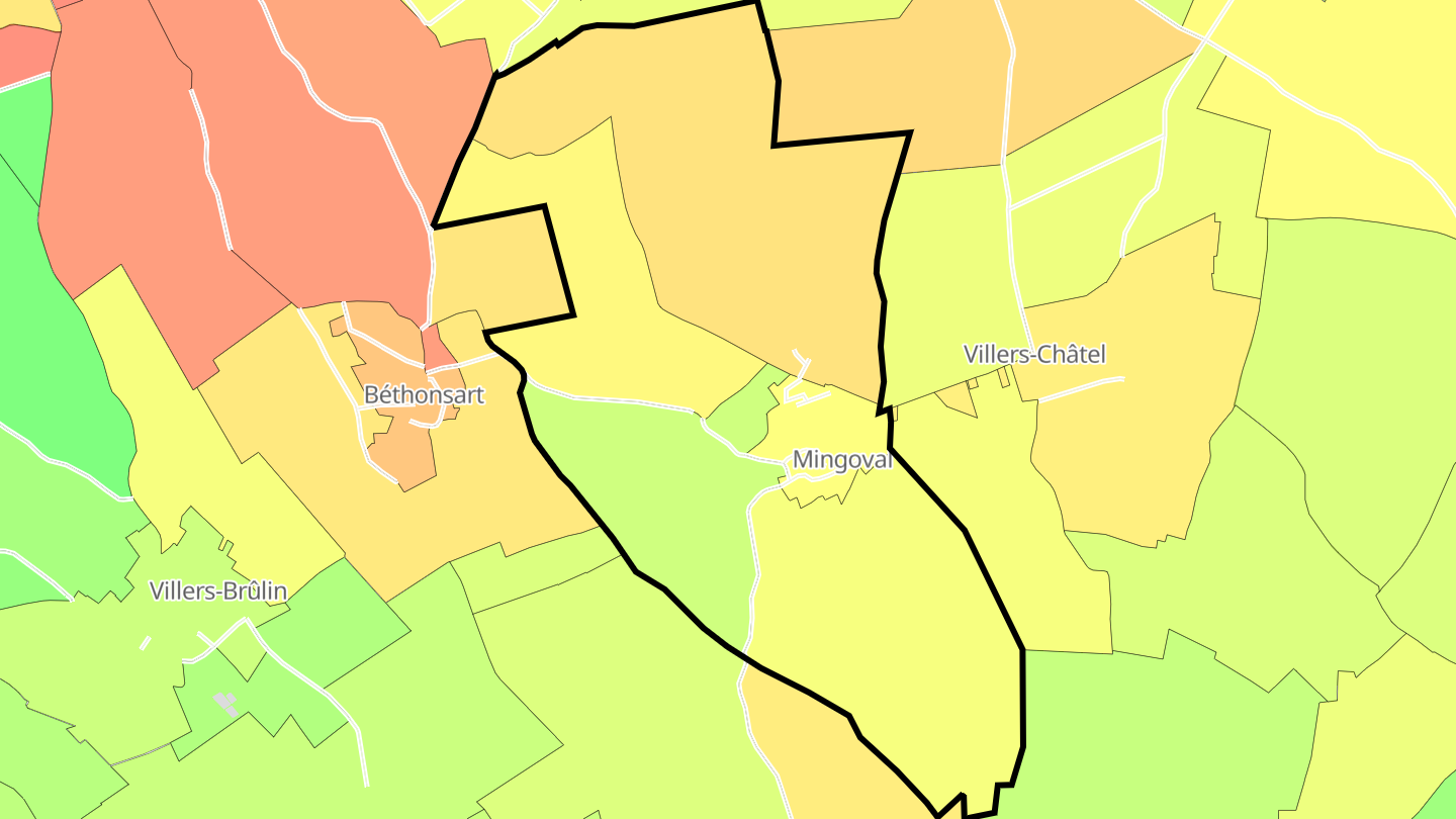 Carte des prix de l'immobilier Mingoval