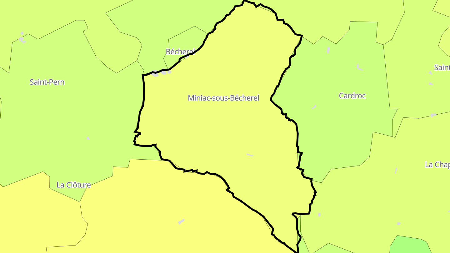 Carte des prix de l'immobilier Miniac-sous-Bécherel