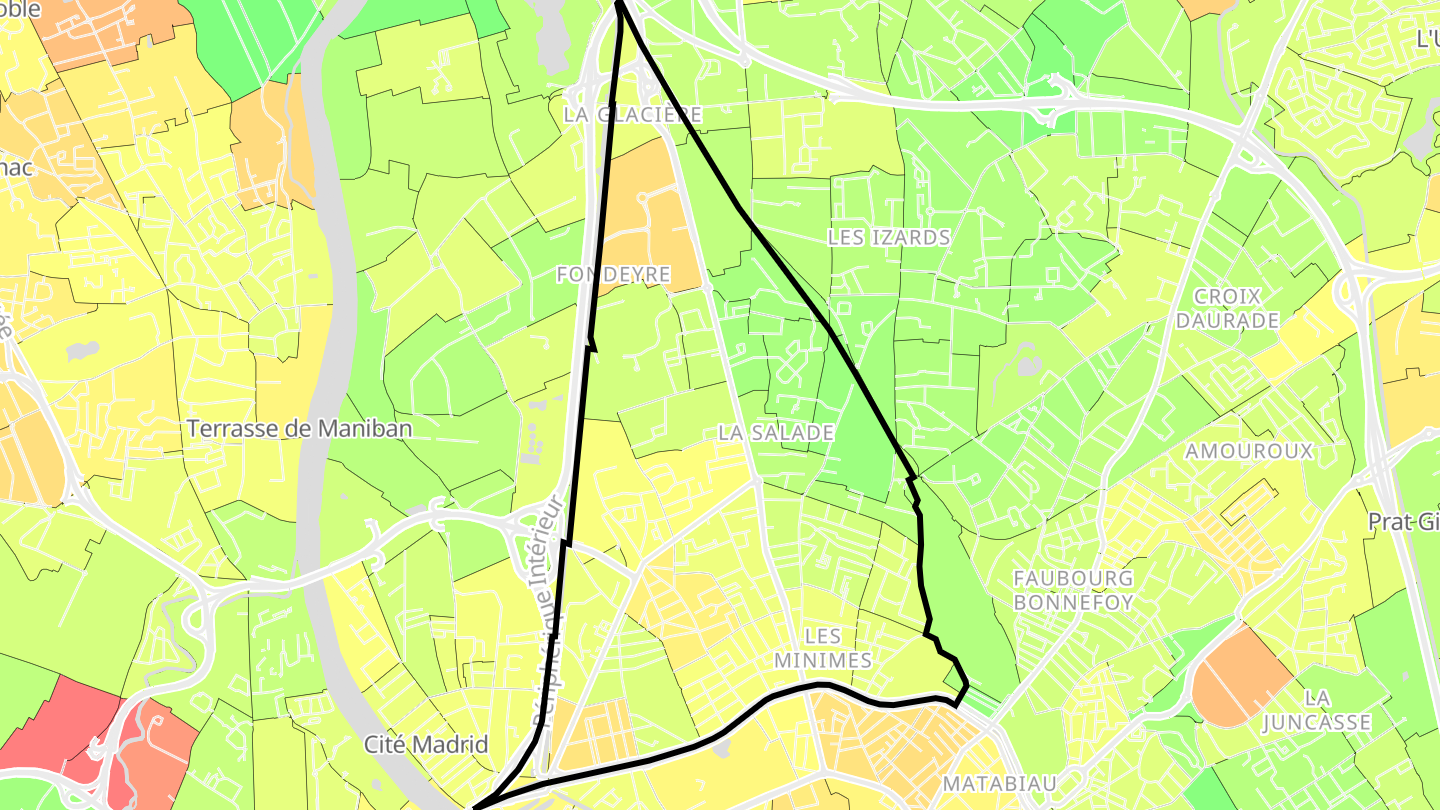 Carte des prix de l'immobilier Minimes - Barrière de Paris