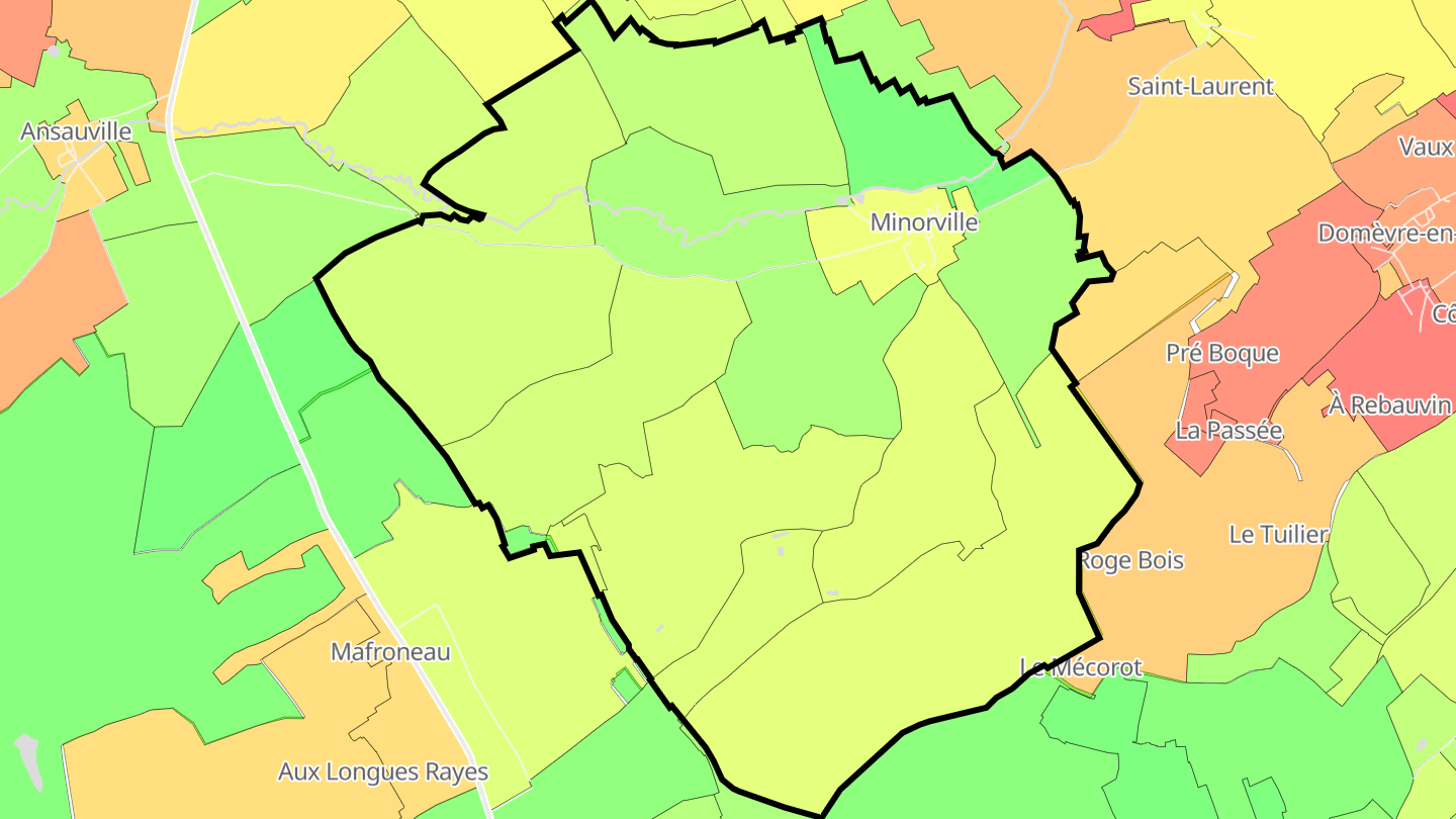 Carte des prix de l'immobilier Minorville