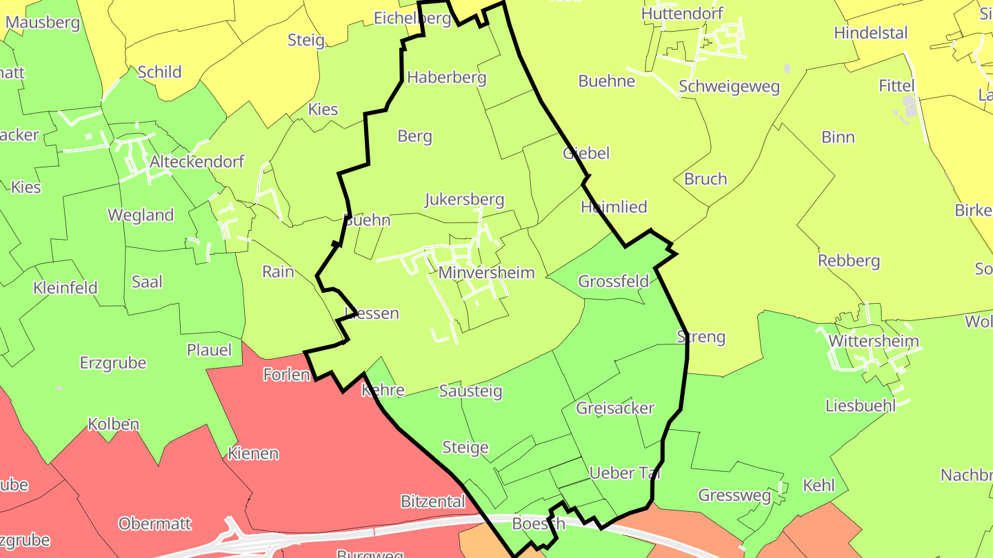 Carte des prix de l'immobilier Minversheim