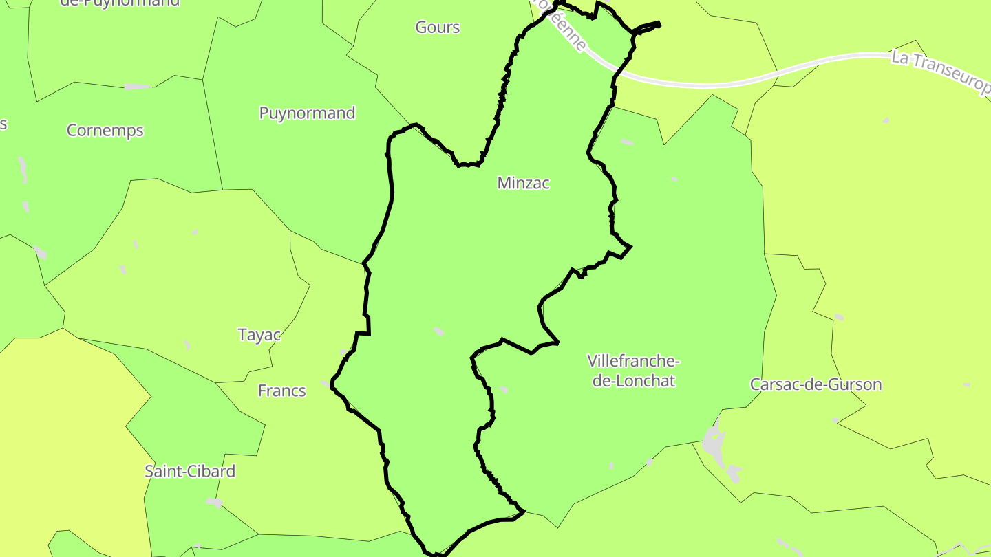 Carte des prix de l'immobilier Minzac