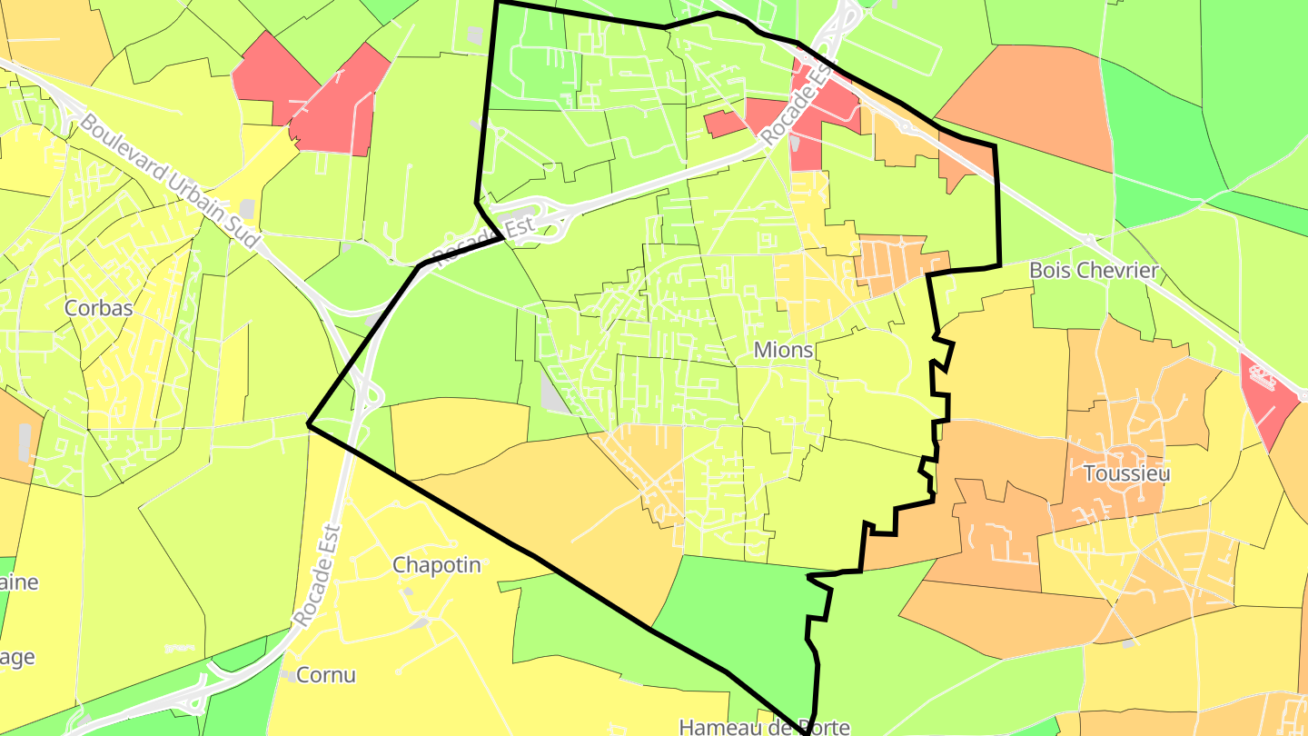 Carte des prix de l'immobilier Mions