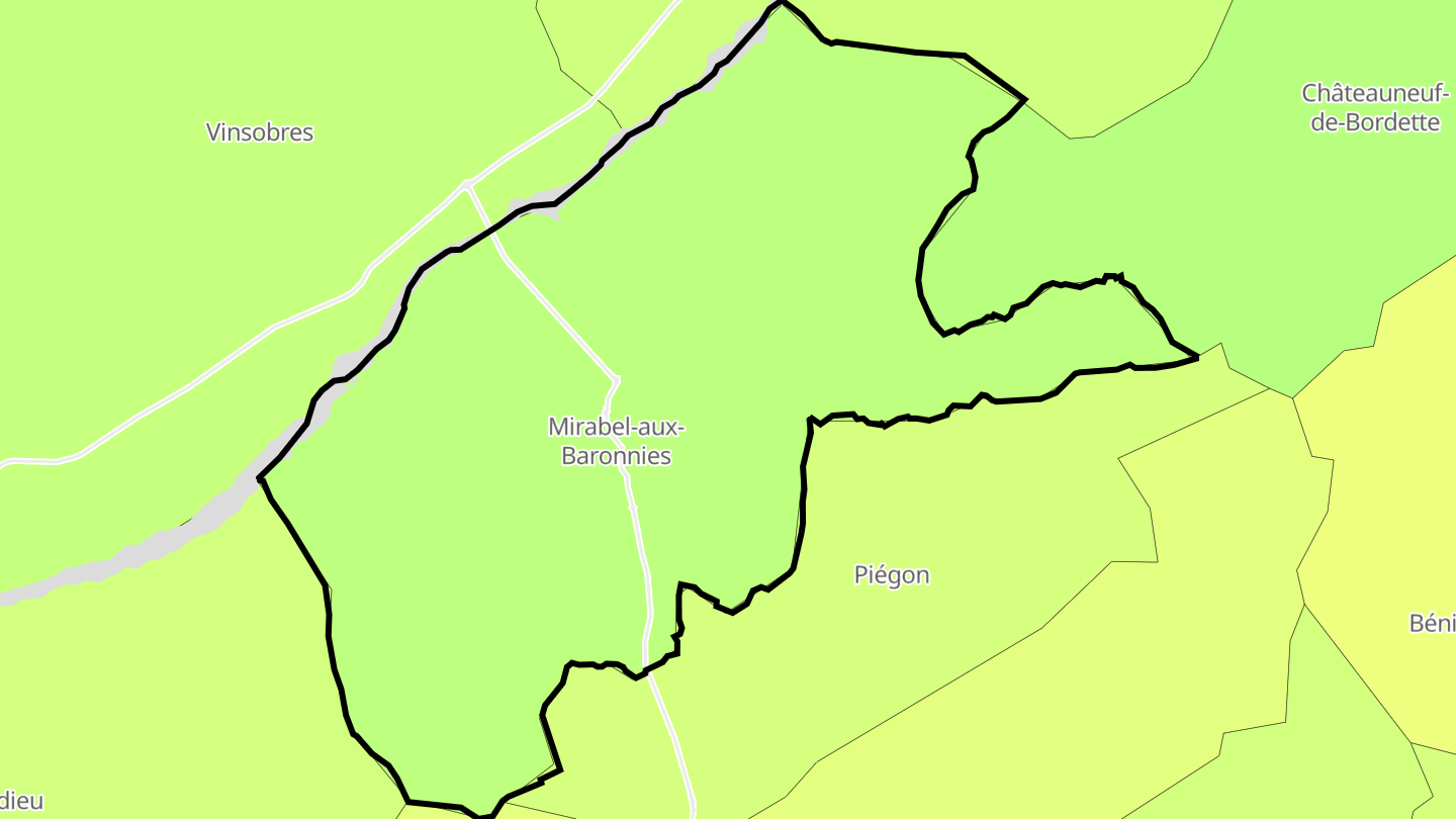 Carte des prix de l'immobilier Mirabel-aux-Baronnies
