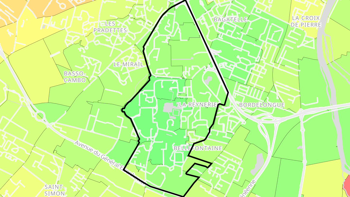Carte des prix de l'immobilier Mirail - Reynerie - Bellefontaine