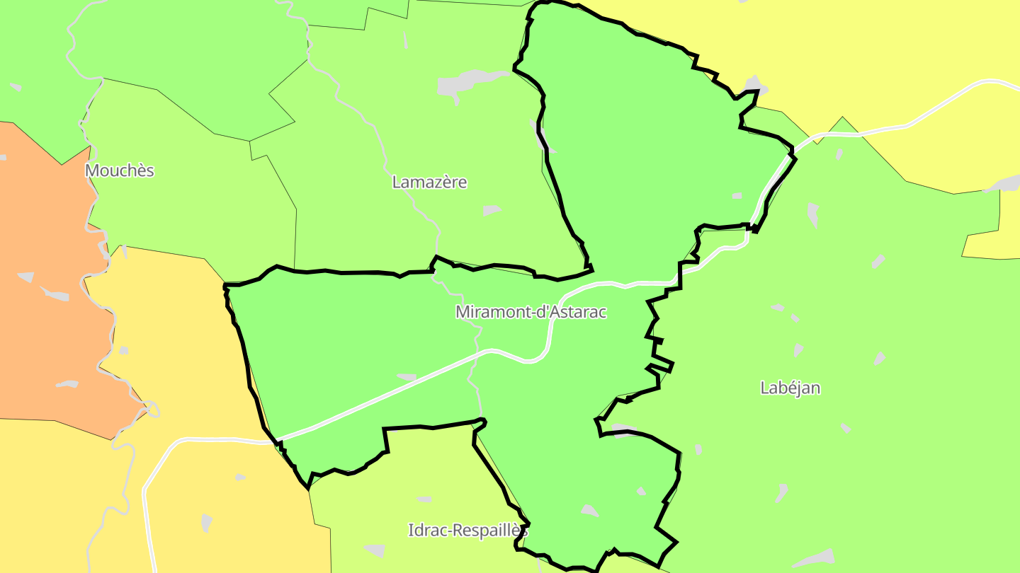 Carte des prix de l'immobilier Miramont-d'Astarac