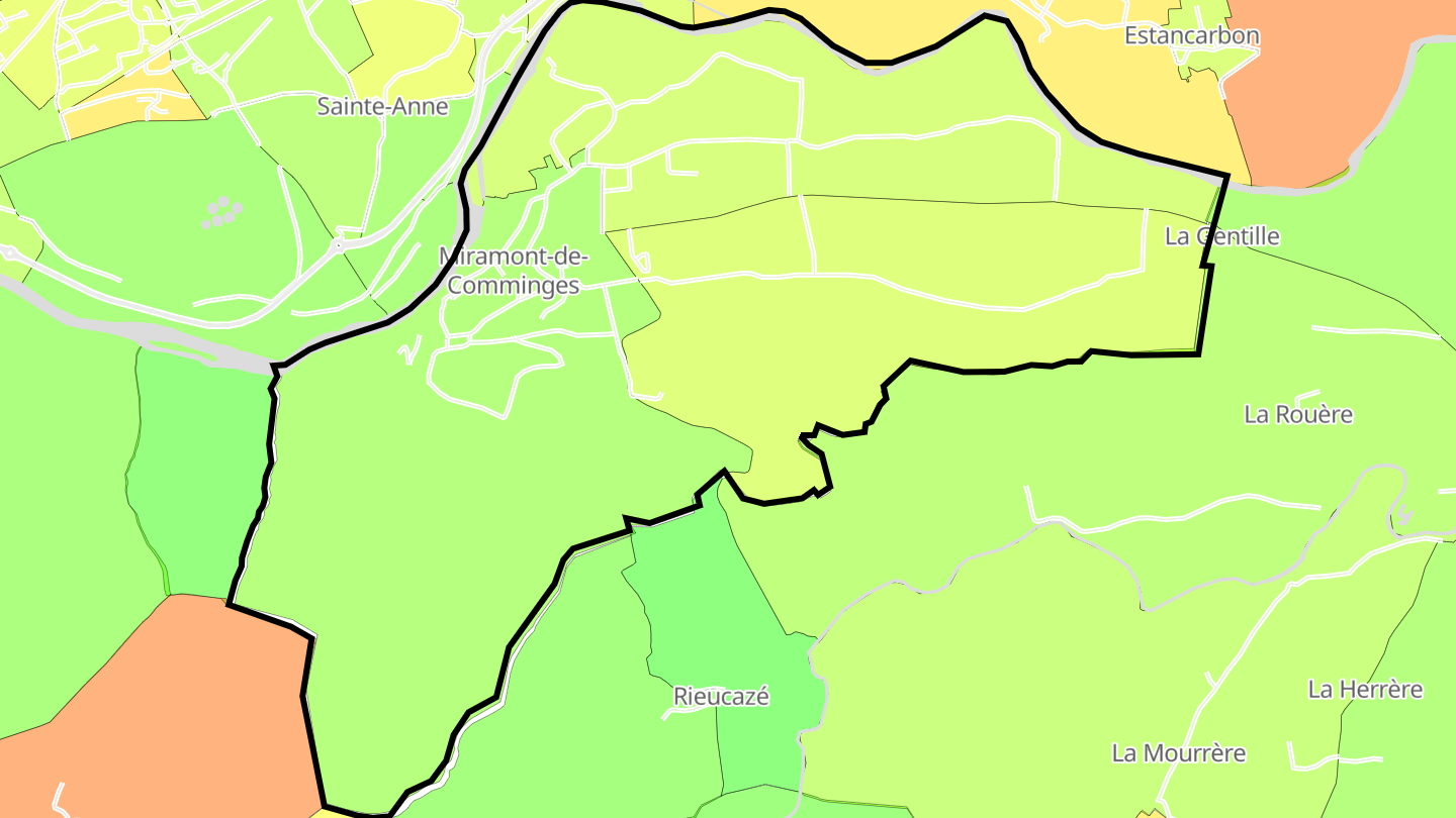 Carte des prix de l'immobilier Miramont-de-Comminges