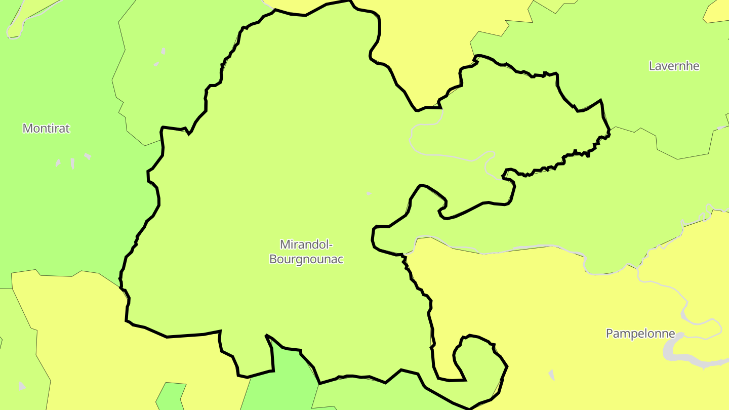 Carte des prix de l'immobilier Mirandol-Bourgnounac
