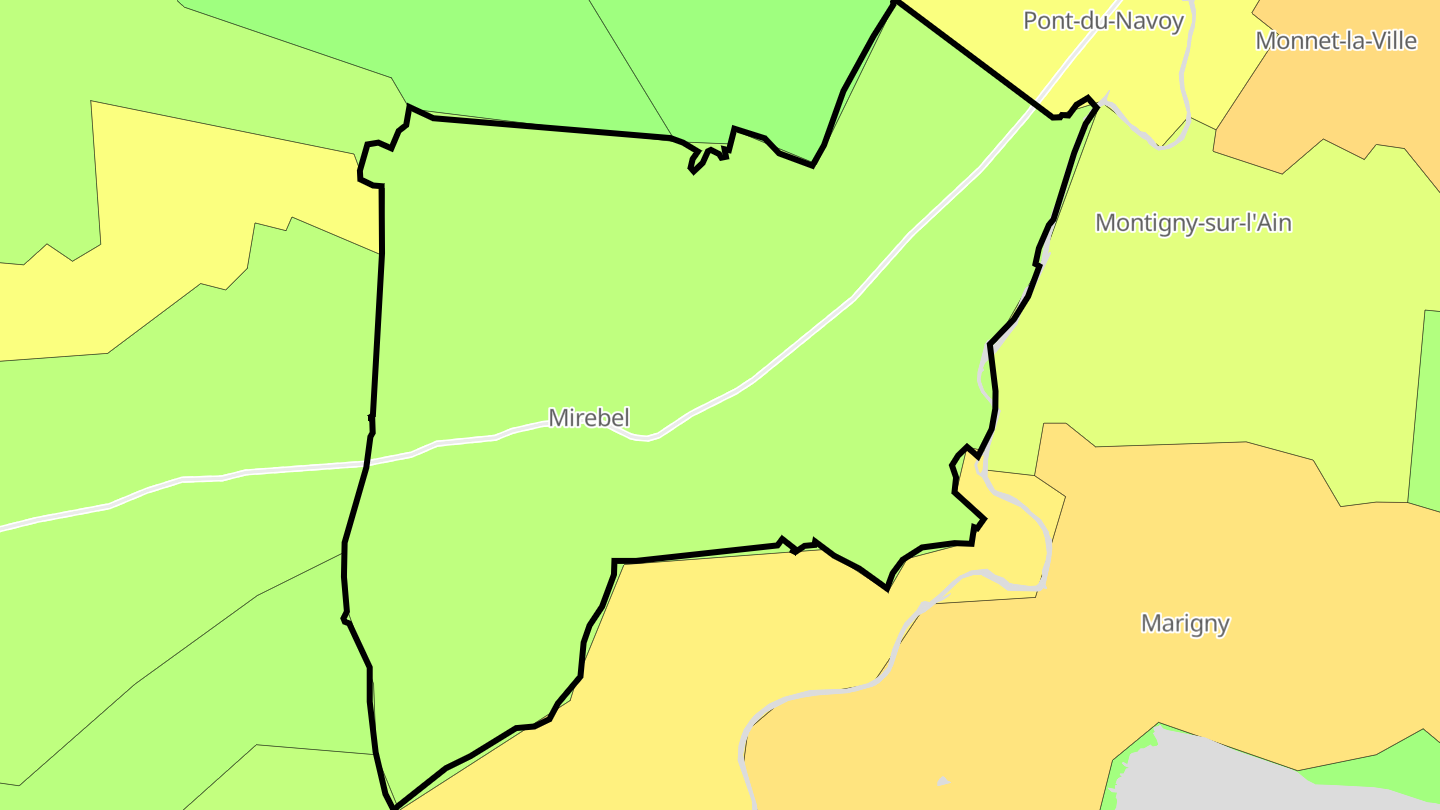 Carte des prix de l'immobilier Mirebel