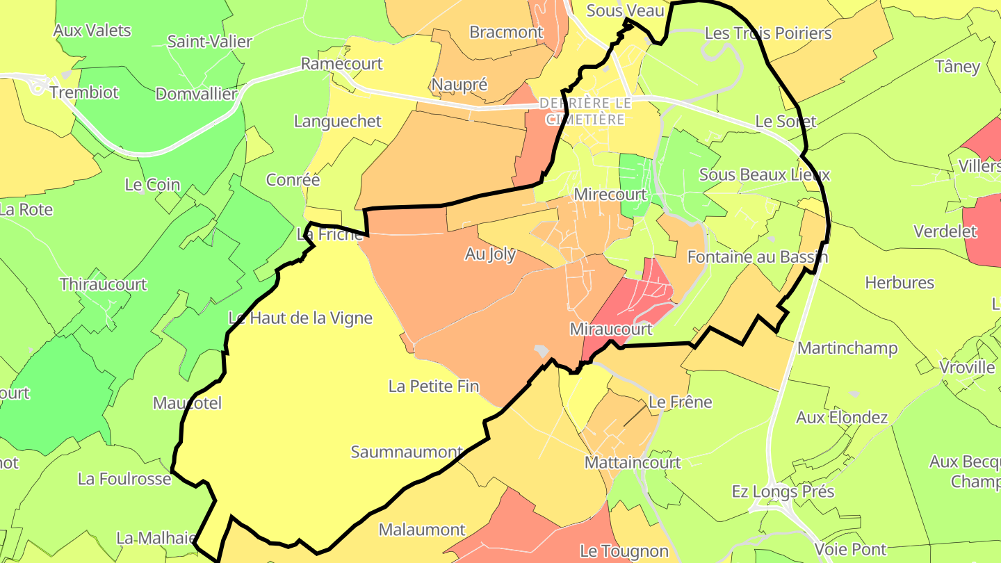 Carte des prix de l'immobilier Mirecourt