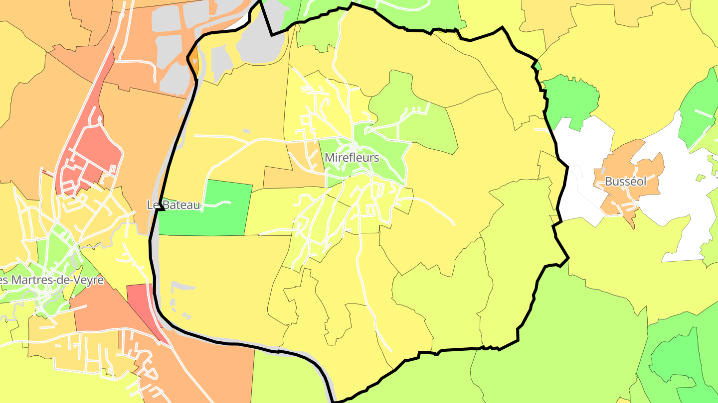 Carte des prix de l'immobilier Mirefleurs