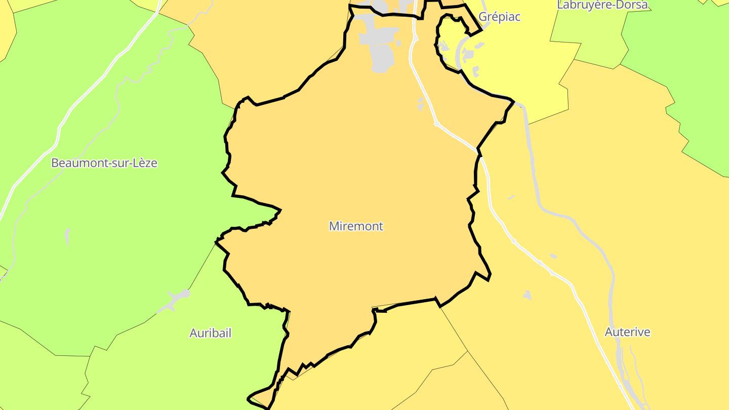 Carte des prix de l'immobilier Miremont