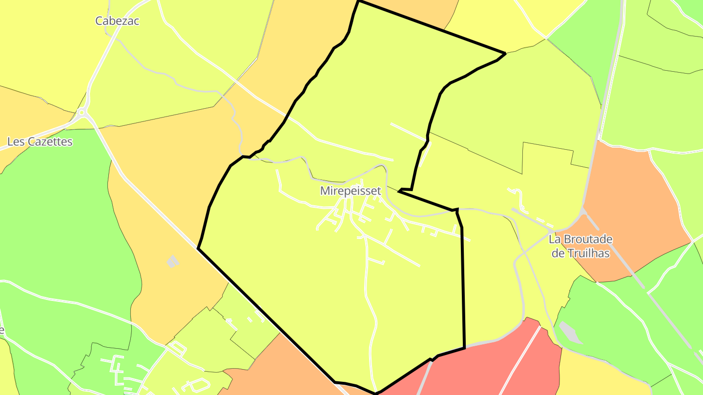 Carte des prix de l'immobilier Mirepeisset